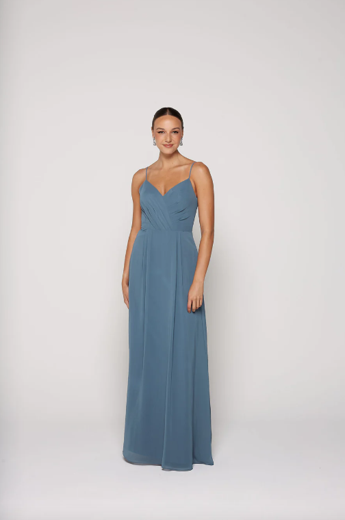 bridesmaid dresses hamilton ontario Tie Shoulder V-Neck Burnt Orange Long Bridesmaid Dress – FancyVestido main image 1